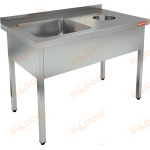 Ванна моечная с отверстием для сбора отходов HICOLD НДСО1М-15/7БЛ - Hicold - Ванны моечные производственные - Индустрия Общепита