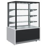 Витрина нейтральная POLUS KC70 N 0,9-1 LIGHT 9006-9005 (Нейтральная 0,9 Carboma Cube ТЕХНО) - POLUS - Витрины кондитерские - Индустрия Общепита