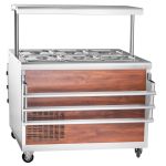 Прилавок холодильный Abat ПВВ(Н)-70ПМ-НШ (нержавеющая сталь) - Abat - Абат передвижная - Индустрия Общепита