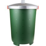 Бак для отходов RESTOLA «Бинго» с крышкой, 65л; D50, H55см, полипропилен зеленый серый - RESTOLA - Мусорные баки и контейнеры - Индустрия Общепита
